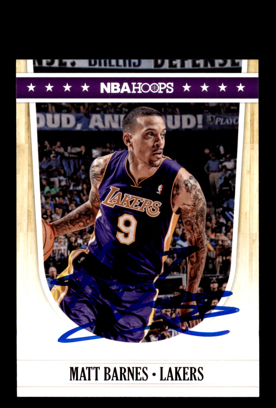 Signed Basketball Card Auto Matt Barnes 2011-12 Hoops #96 Los Angeles Lakers