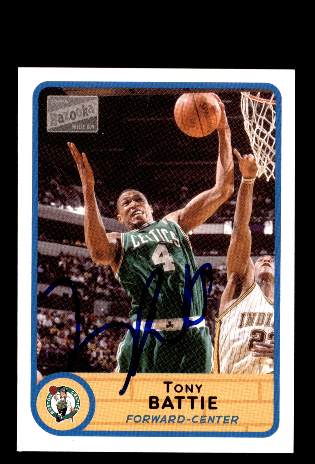 Signed Basketball Card Auto Tony Battie 2003-04 Bazooka #144 Boston Celtics