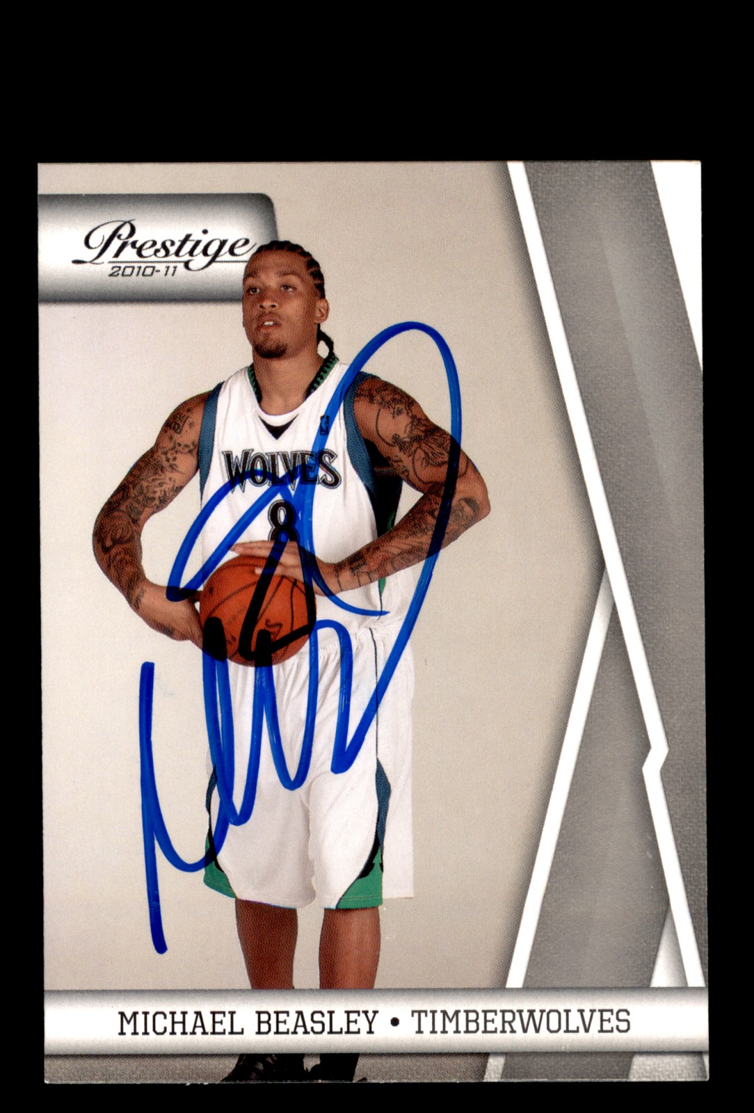 Signed Basketball Card Auto Michael Beasley 2010-11 Panini Prestige #60