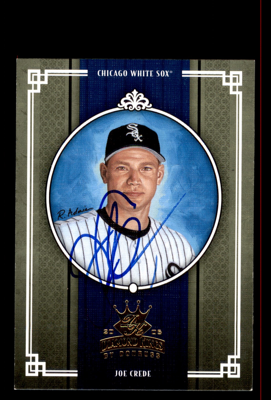 Signed Baseball Card Auto Joe Crede 2005 Donruss Diamond Kings #62 White Sox
