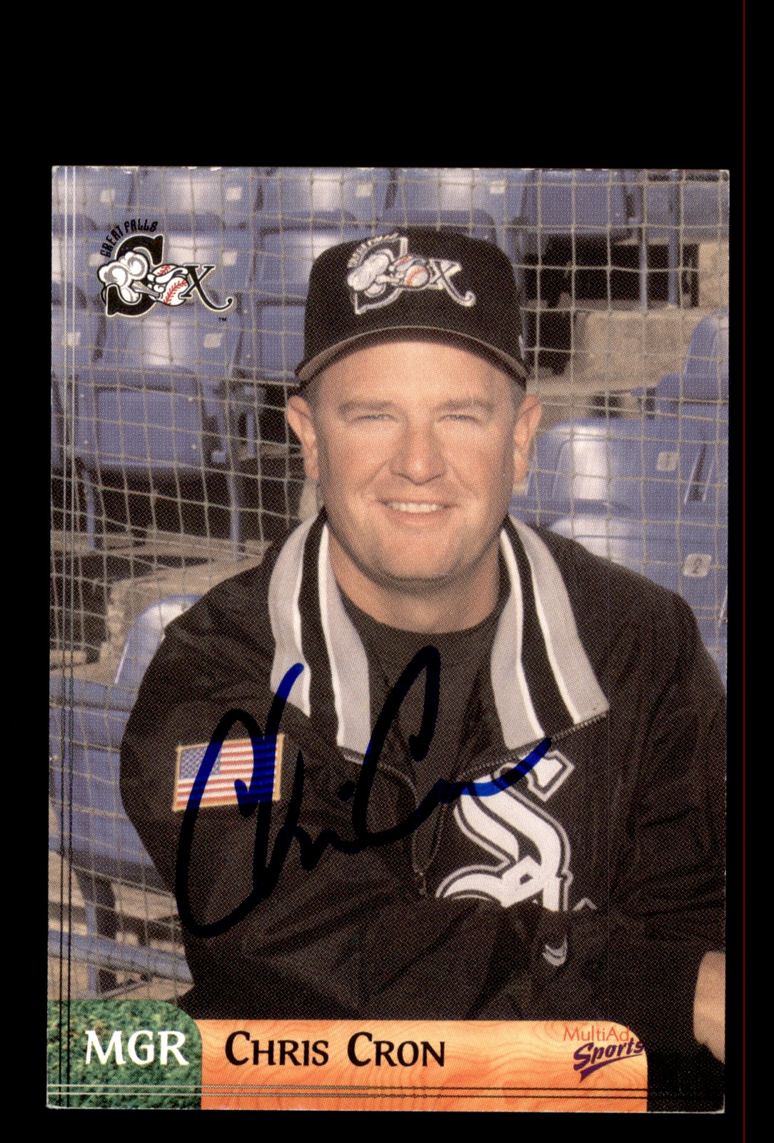 Signed Baseball Card Auto Chris Cron 2003 MultiAd Great Falls White Sox #30