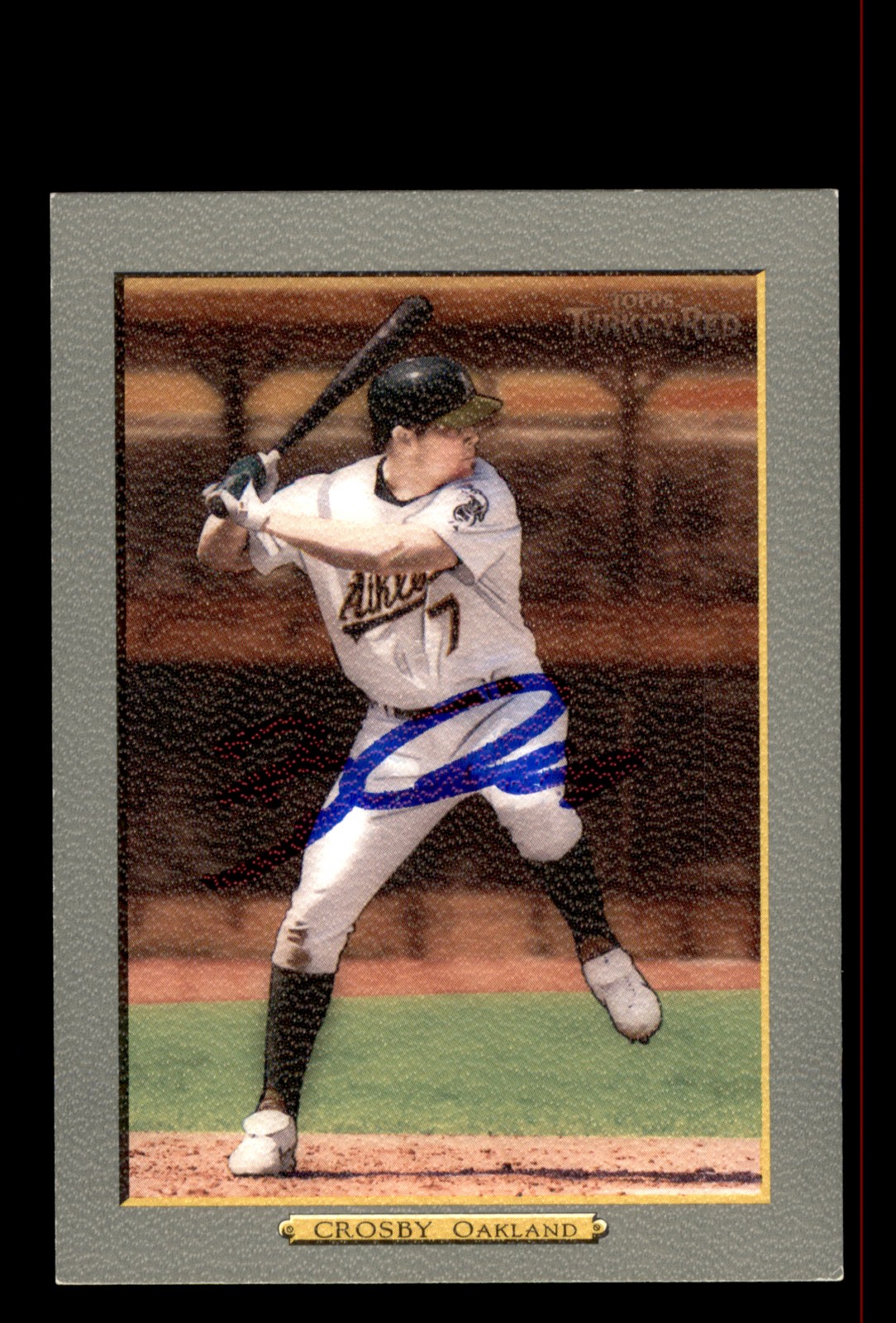 Signed Baseball Card Auto Bobby Crosby 2006 Topps Turkey Red #417 Oakland A's