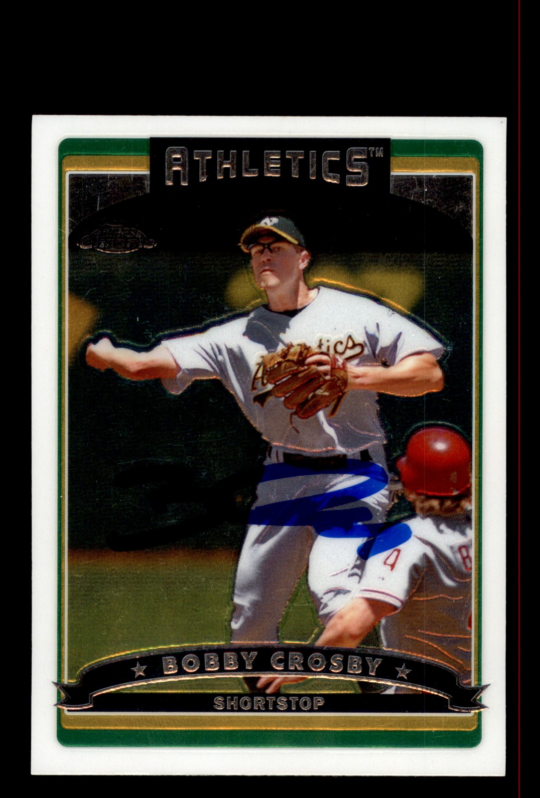 Signed Baseball Card Auto Bobby Crosby 2006 Topps Chrome #238 Oakland Athletics