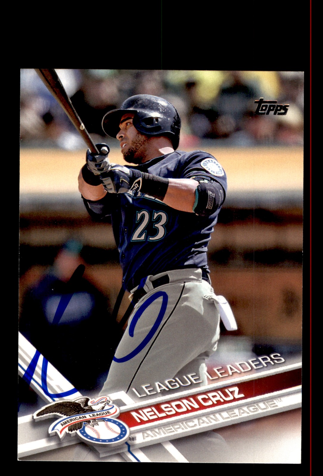 Signed Baseball Card Auto Nelson Cruz 2017 Topps #271 Seattle Mariners