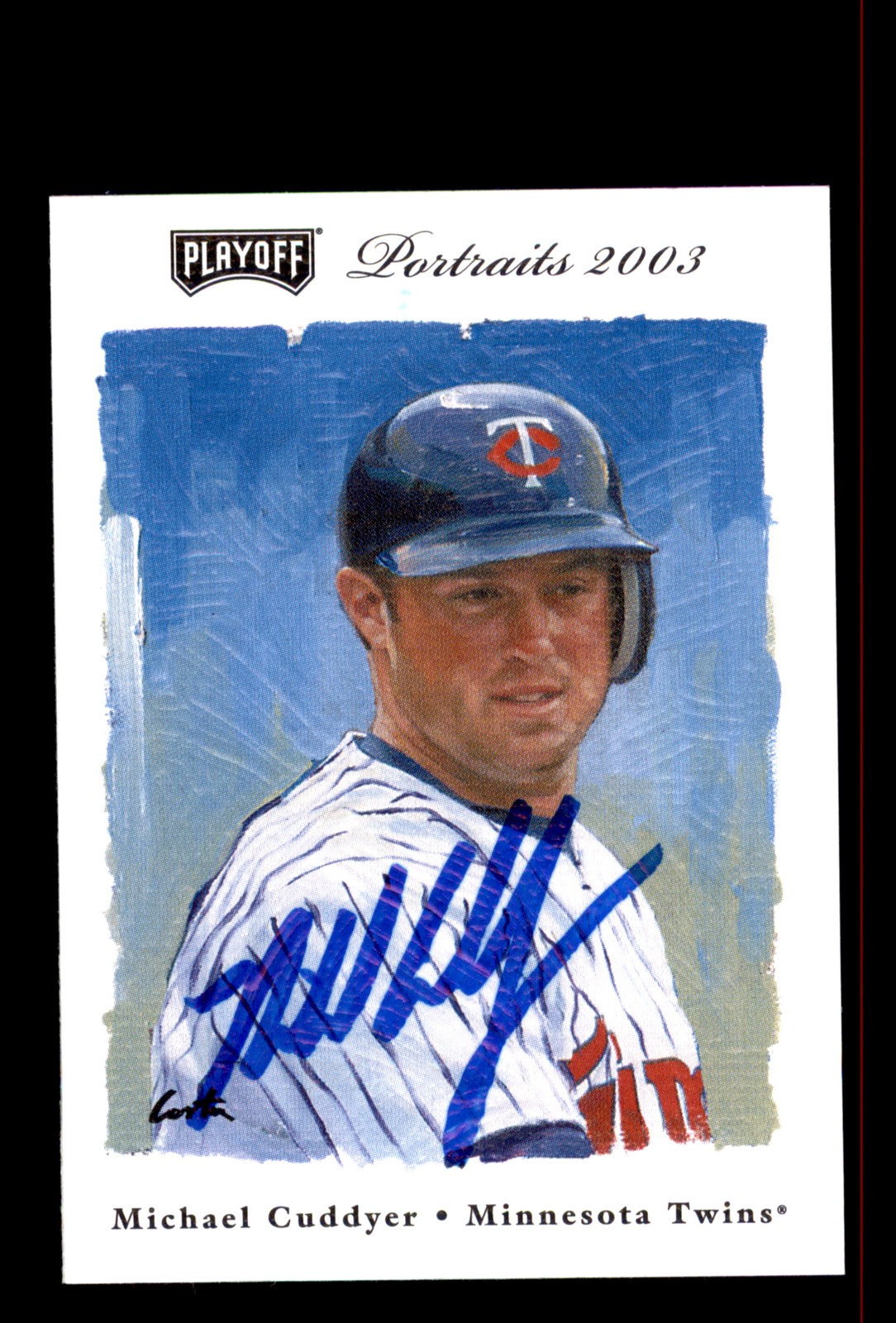 Signed Baseball Card Auto Michael Cuddyer 2003 Playoff Portraits #128 Twins