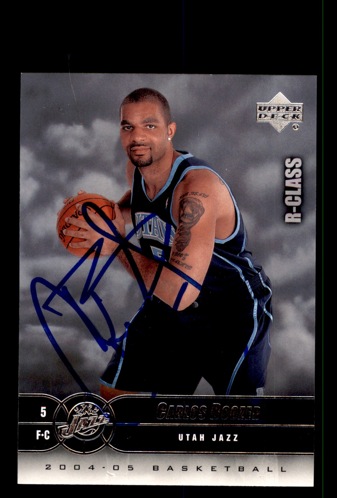 Signed Basketball Card Auto Carlos Boozer 2004-05 Upper Deck R-Class #86 Jazz