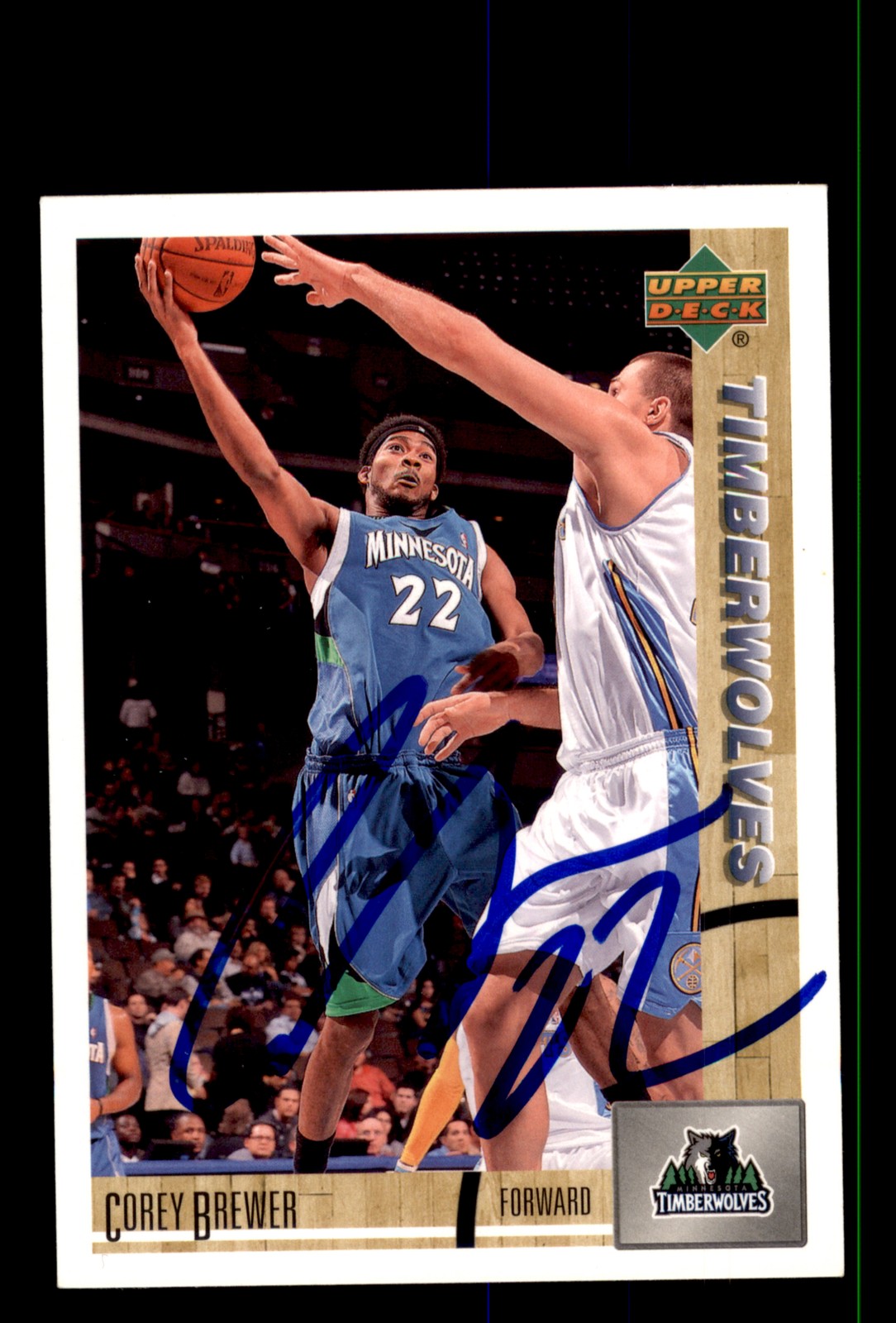 Signed Basketball Card Auto Corey Brewer 2008-09 Upper Deck Lineage #186