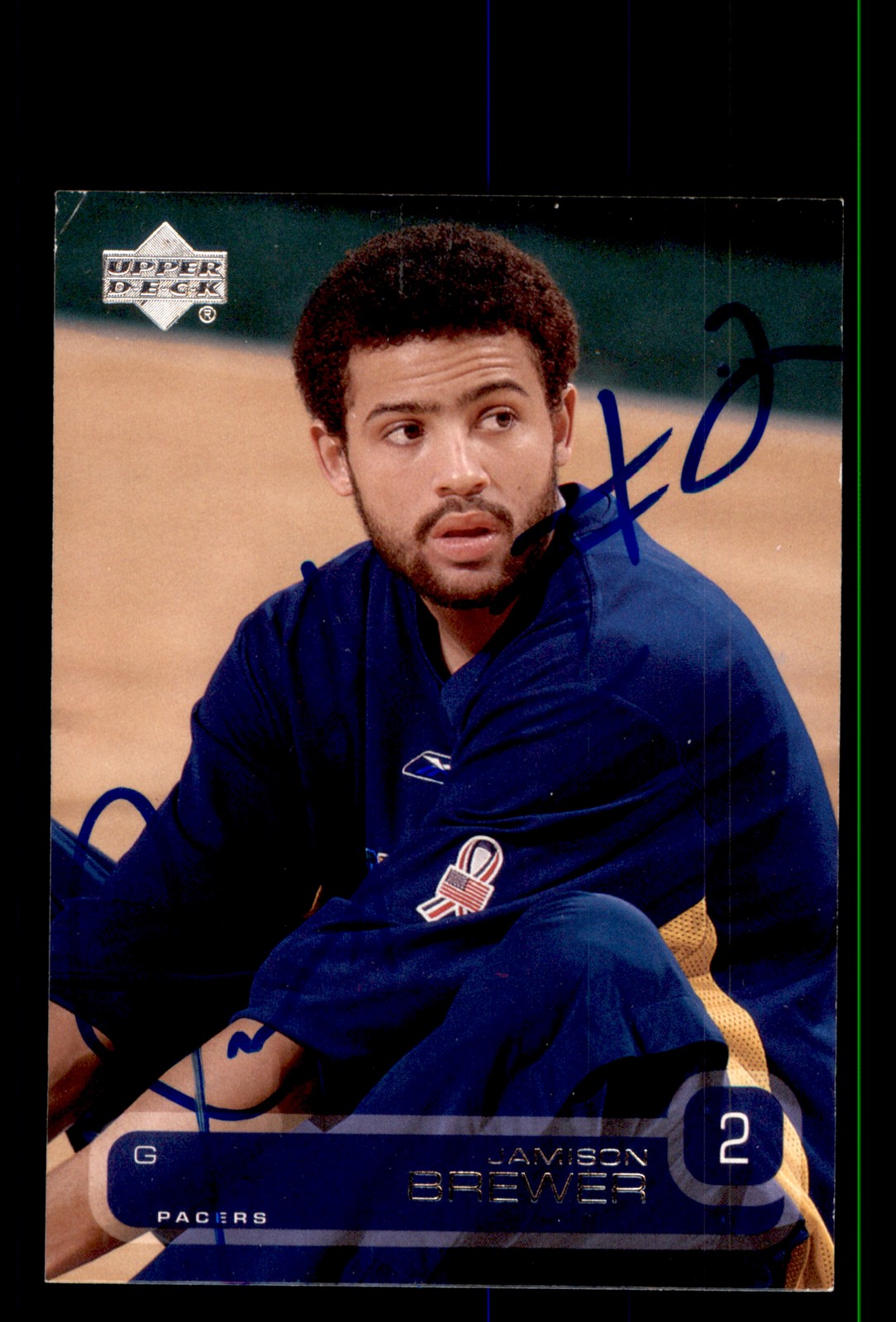 Signed Basketball Card Auto Jamison Brewer 2002-03 Upper Deck #273 Pacers
