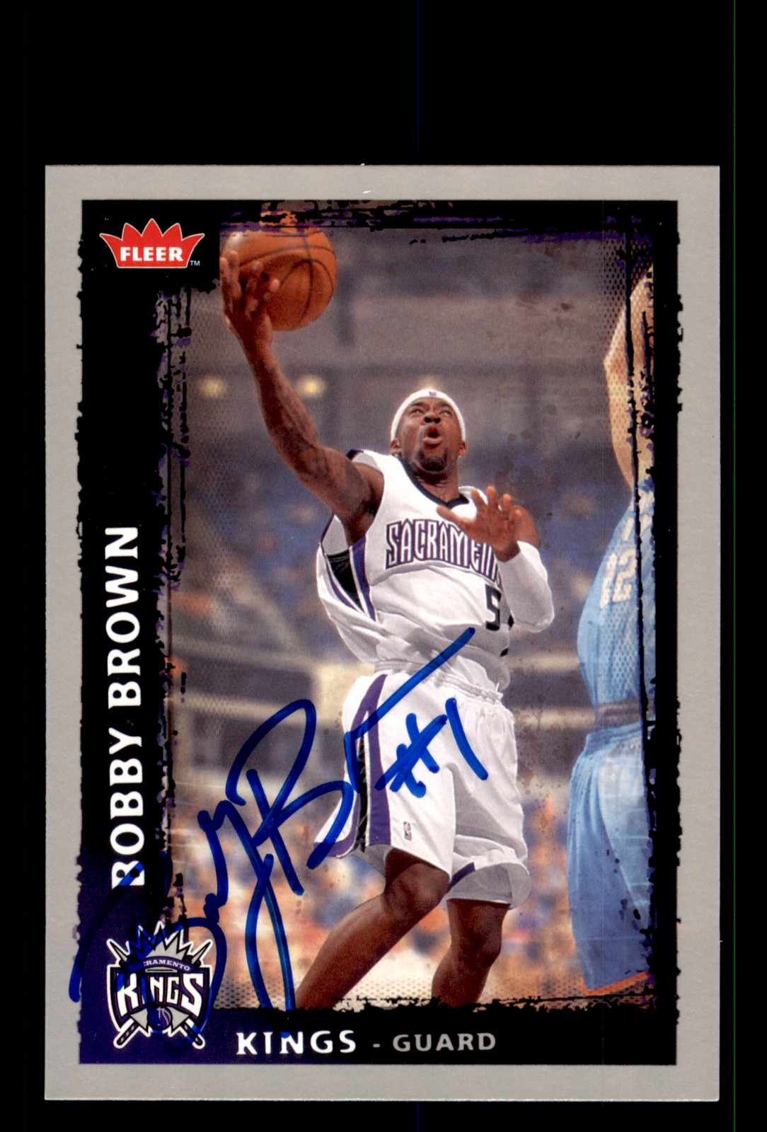Signed Basketball Card Auto Bobby Brown 2008-09 Fleer #169 Sacramento Kings