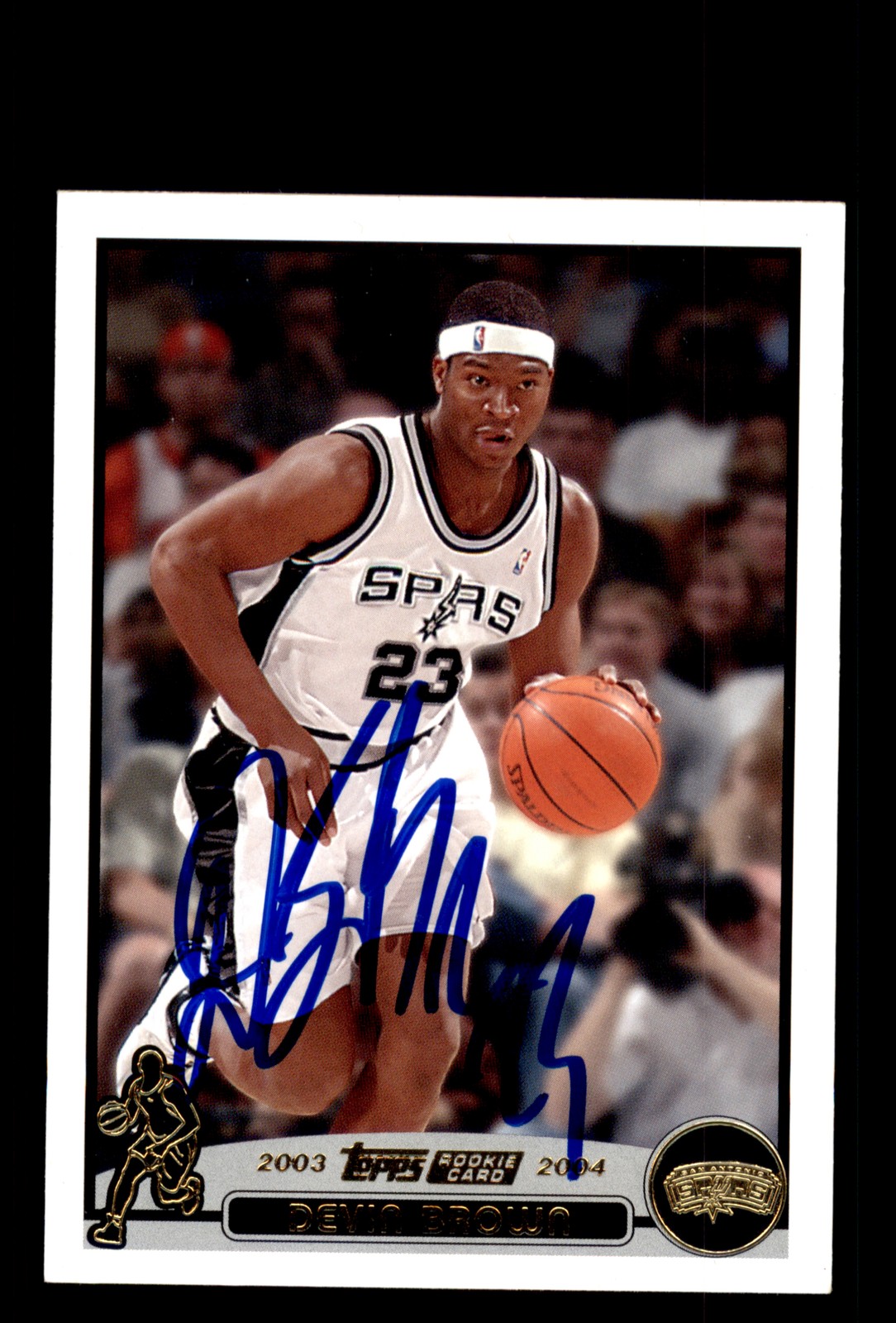 Signed Basketball Card Auto Devin Brown 2003-04 Topps #265 Spurs Var.