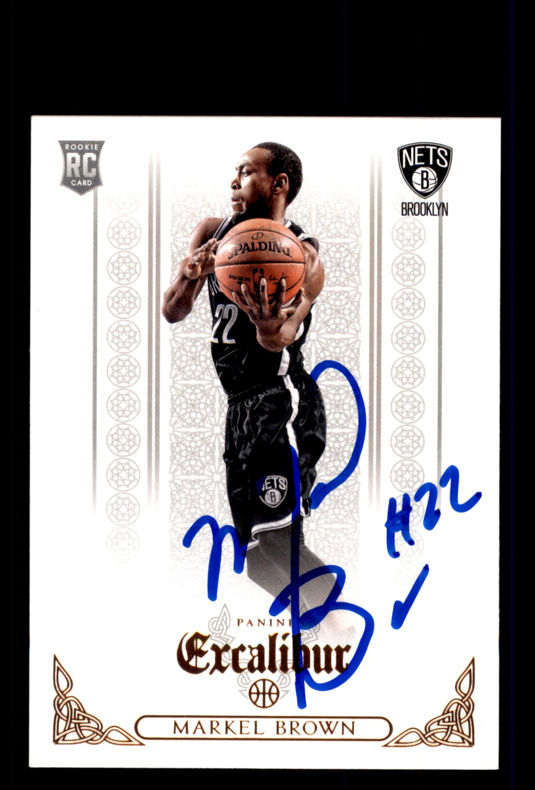Signed Basketball Card Auto Markel Brown 2014-15 Panini Excalibur #196 Nets