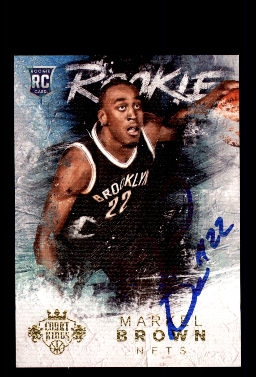 Signed Basketball Card Auto Markel Brown 2014-15 Panini Court Kings #124 Nets