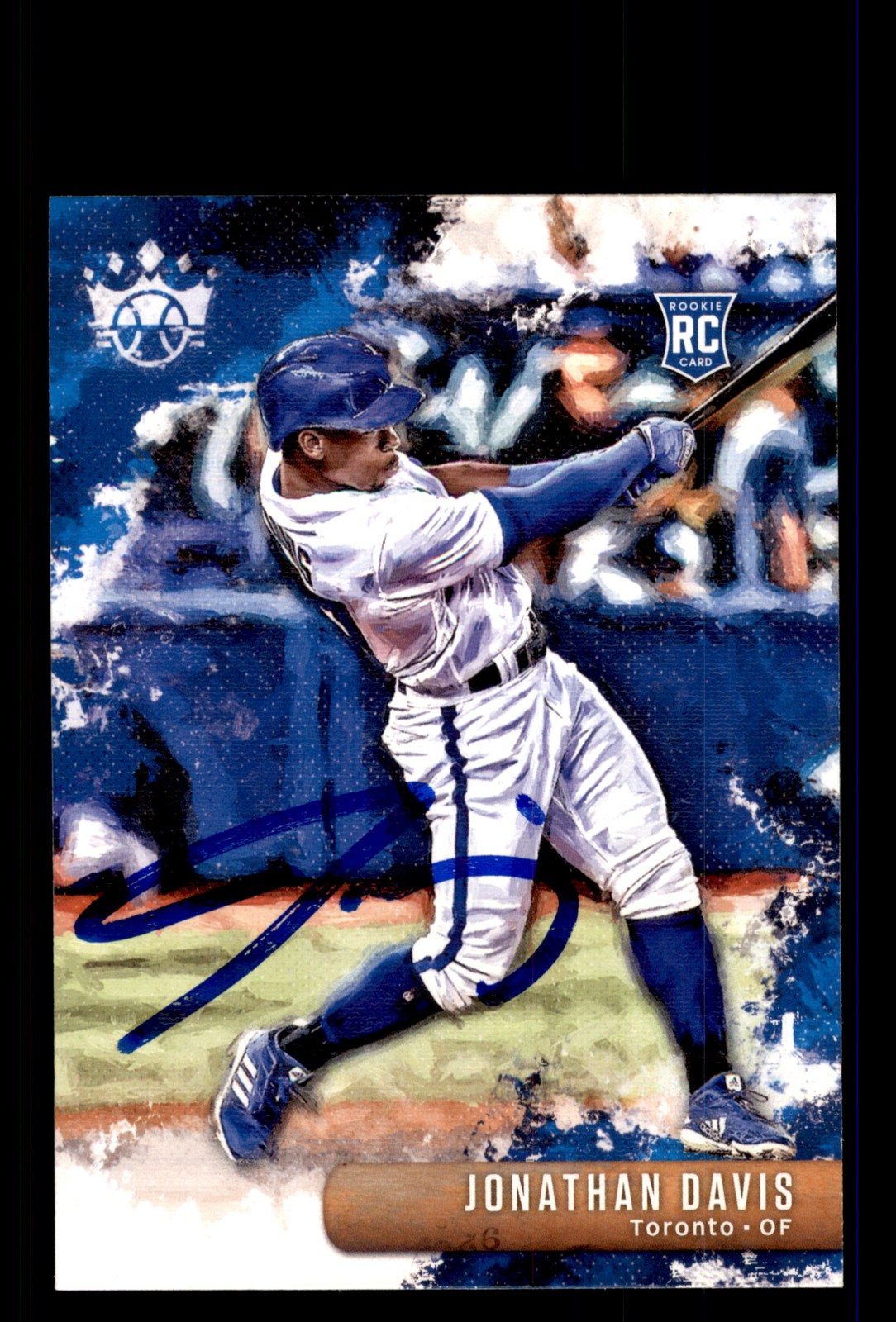 Signed Baseball Card Auto Jonathan Davis 2019 Panini Diamond Kings #94 Blue Jays