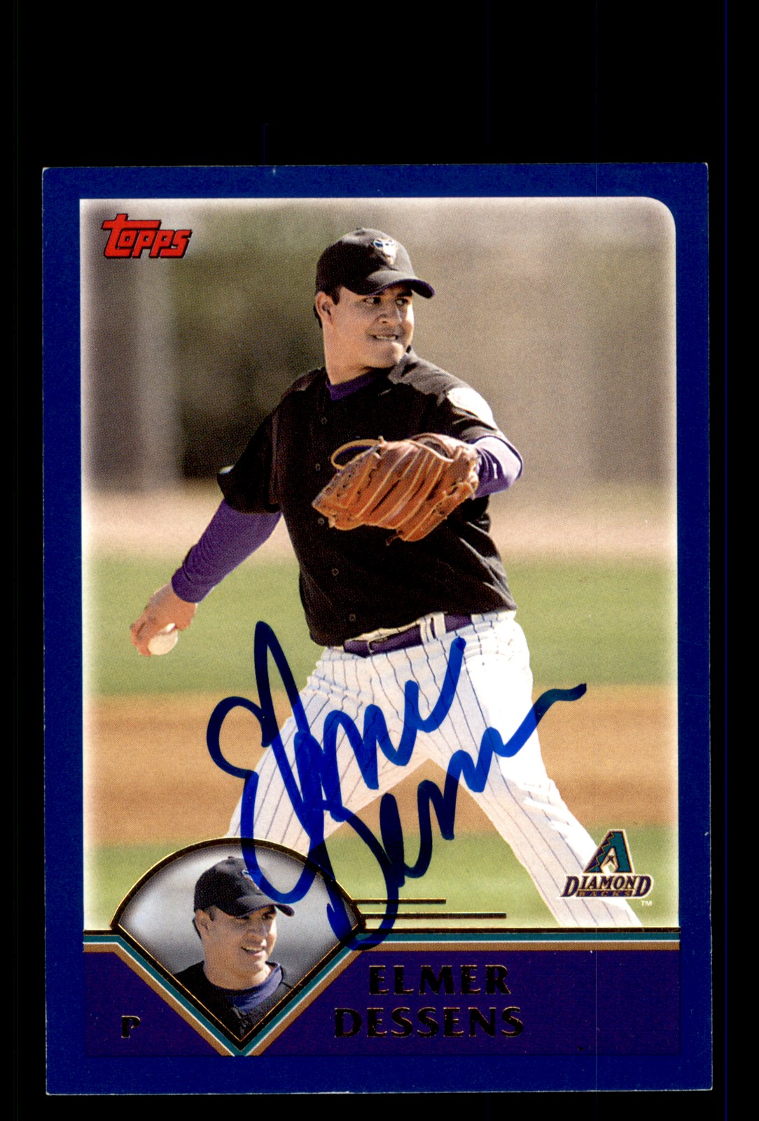 Signed Baseball Card Auto Elmer Dessens 2003 Topps #T48 Arizona Diamondbacks