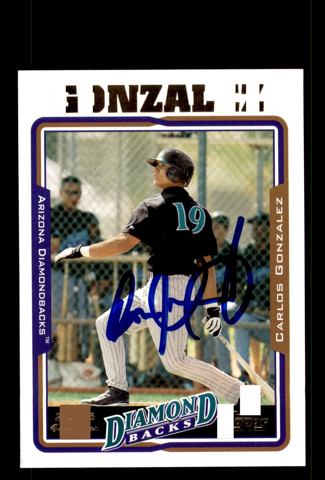 Signed Baseball Card Auto Carlos Gonzalez 2005 Topps #UH298 Diamondbacks