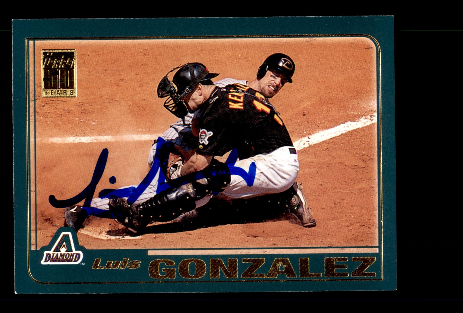 Signed Baseball Card Auto Luis Gonzalez 2001 Topps #674 Arizona Diamondbacks