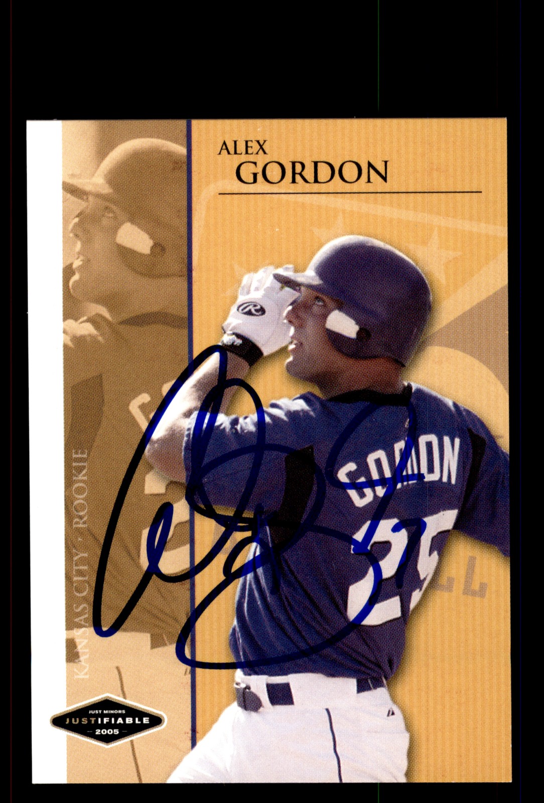 Signed Baseball Card Auto Alex Gordon 2005 Justifiable #JFP-13 Royals RC