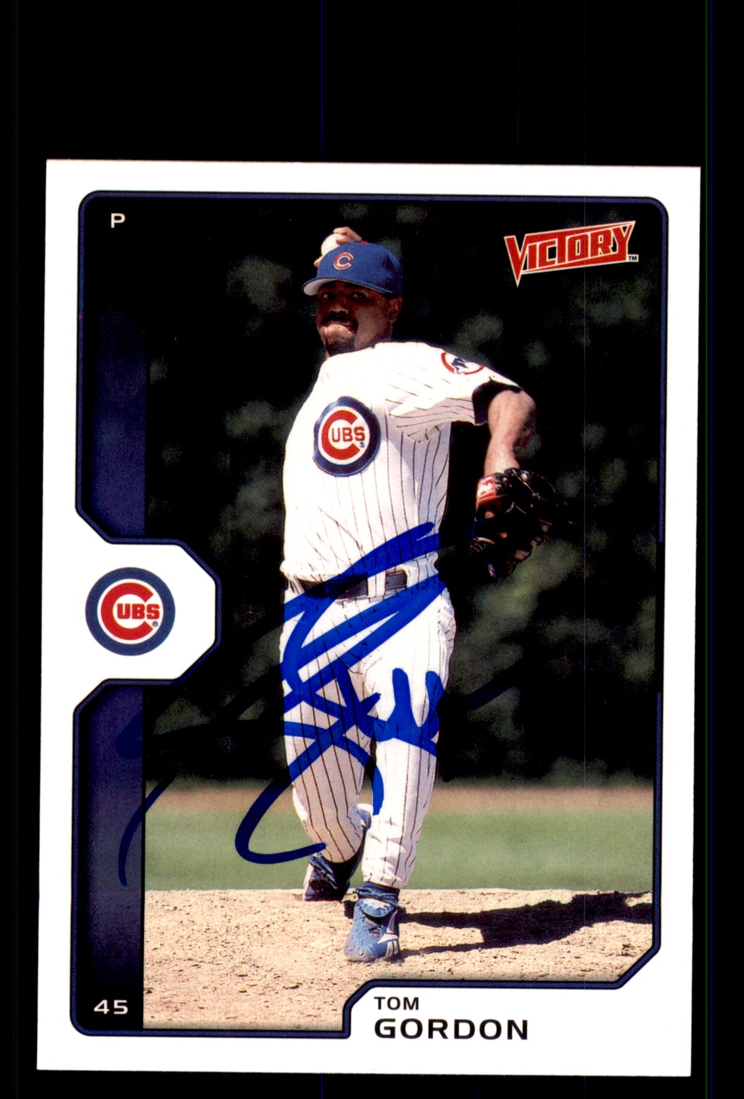 Signed Baseball Card Auto Tom Gordon 2002 Upper Deck Victory #313 Chicago Cubs