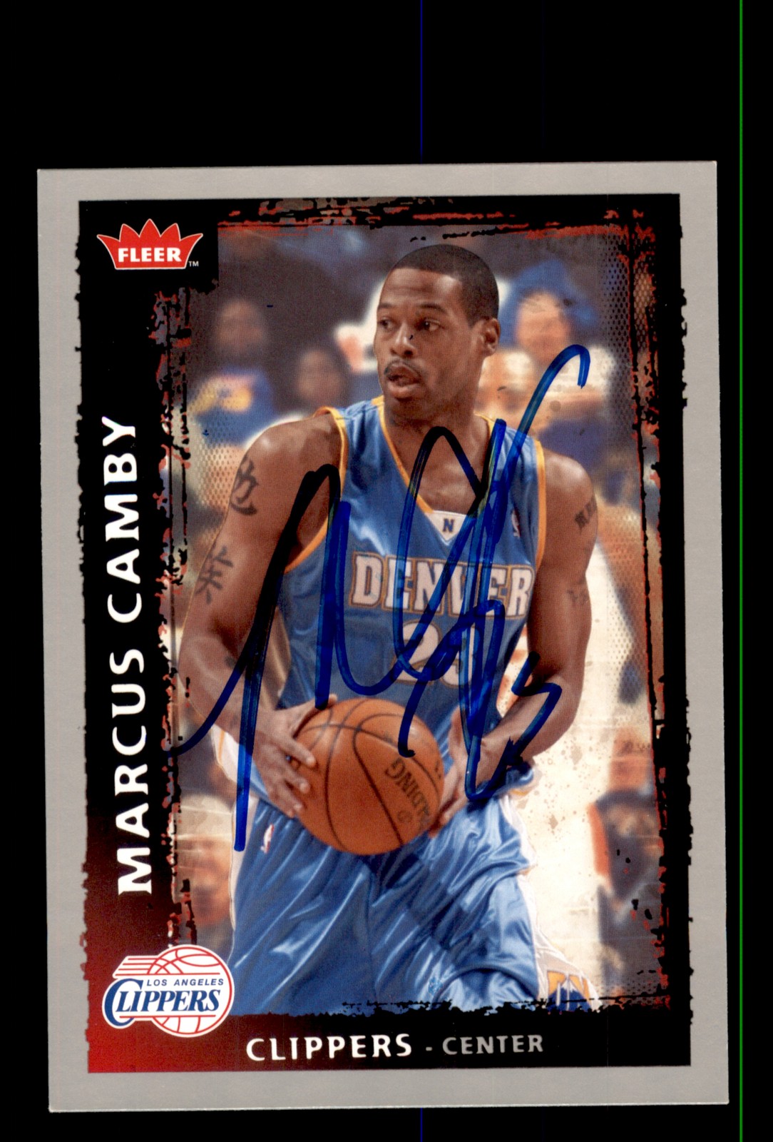 Signed Basketball Card Auto Marcus Camby 2008-09 Fleer #179 Los Angeles Clippers