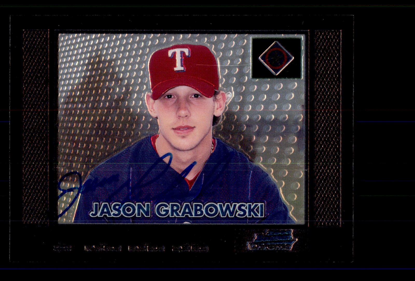Signed Baseball Card Auto Jason Grabowski 2000 Bowman #339 Texas Rangers