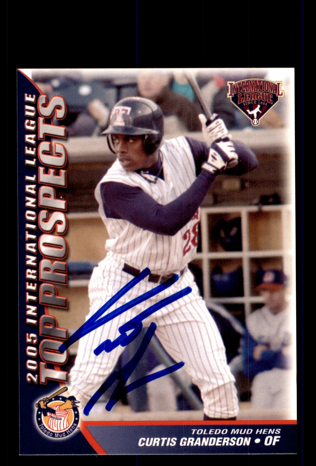 Signed Baseball Card Auto Curtis Granderson 2005 Choice International League #14