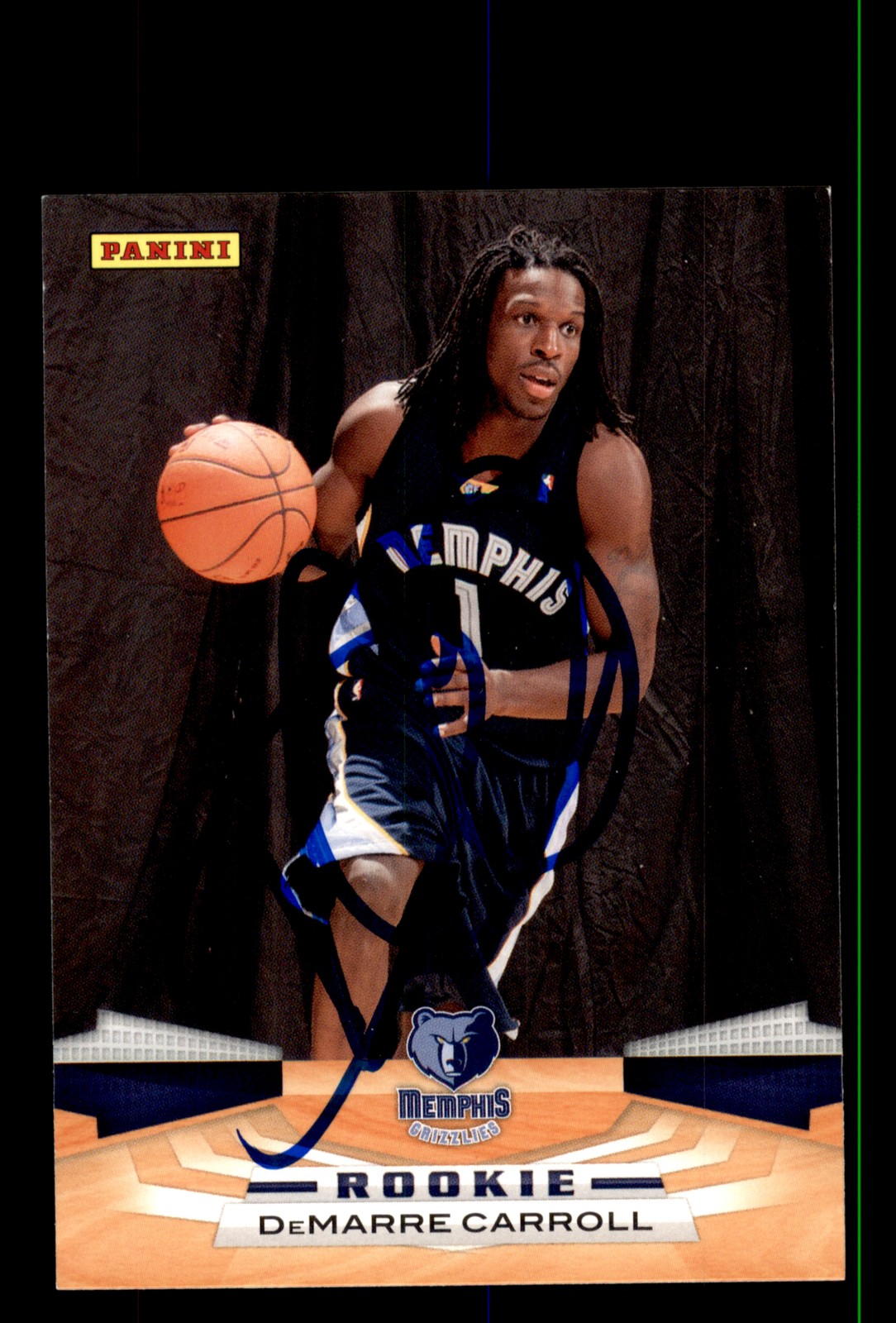 Signed Basketball Card Auto DeMarre Carroll 2009-10 Panini #327 Grizzlies