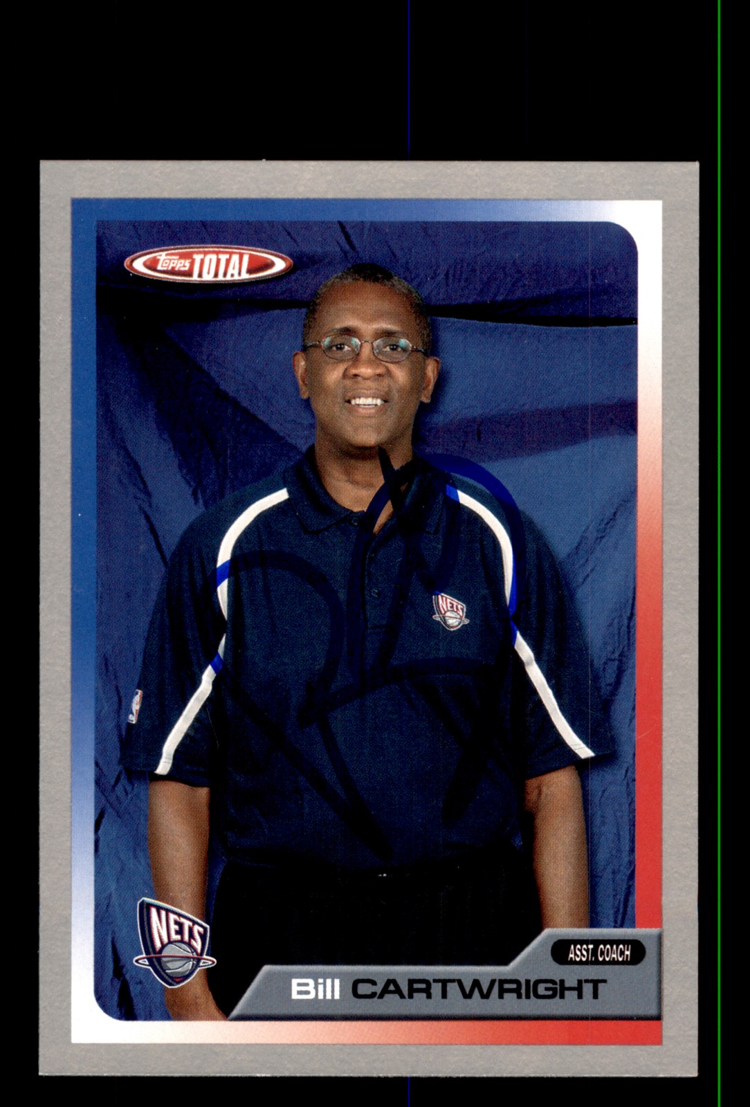 Signed Basketball Card Auto Bill Cartwright 2005-06 Topps Total #396 Nets Silver