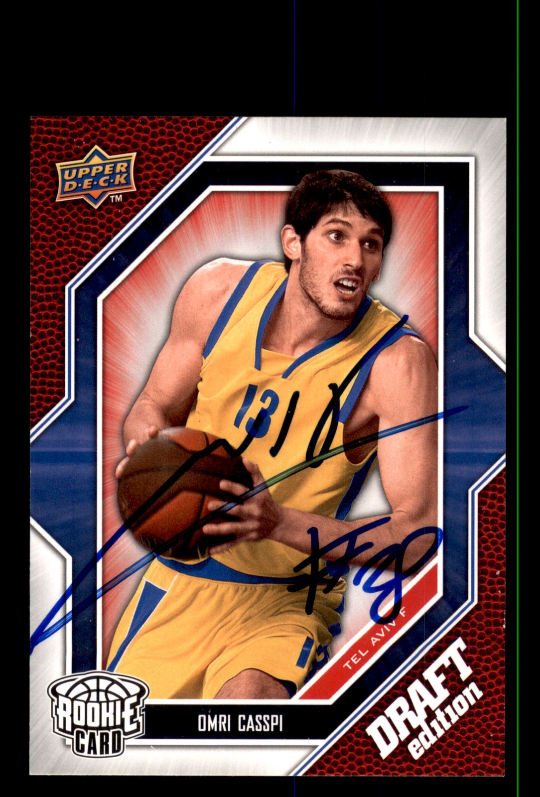 Signed Basketball Card Auto Omri Casspi 2009-10 Upper Deck Draft Edition #67