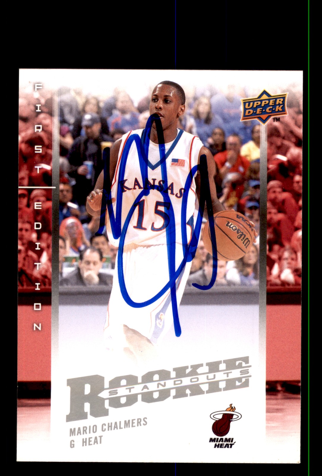 Signed Basketball Card Auto Mario Chalmers 2008-09 Upper Deck First Edition