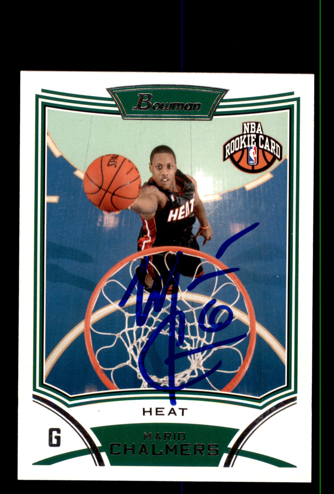 Signed Basketball Card Auto Mario Chalmers 2008-09 Bowman #138 Miami Heat