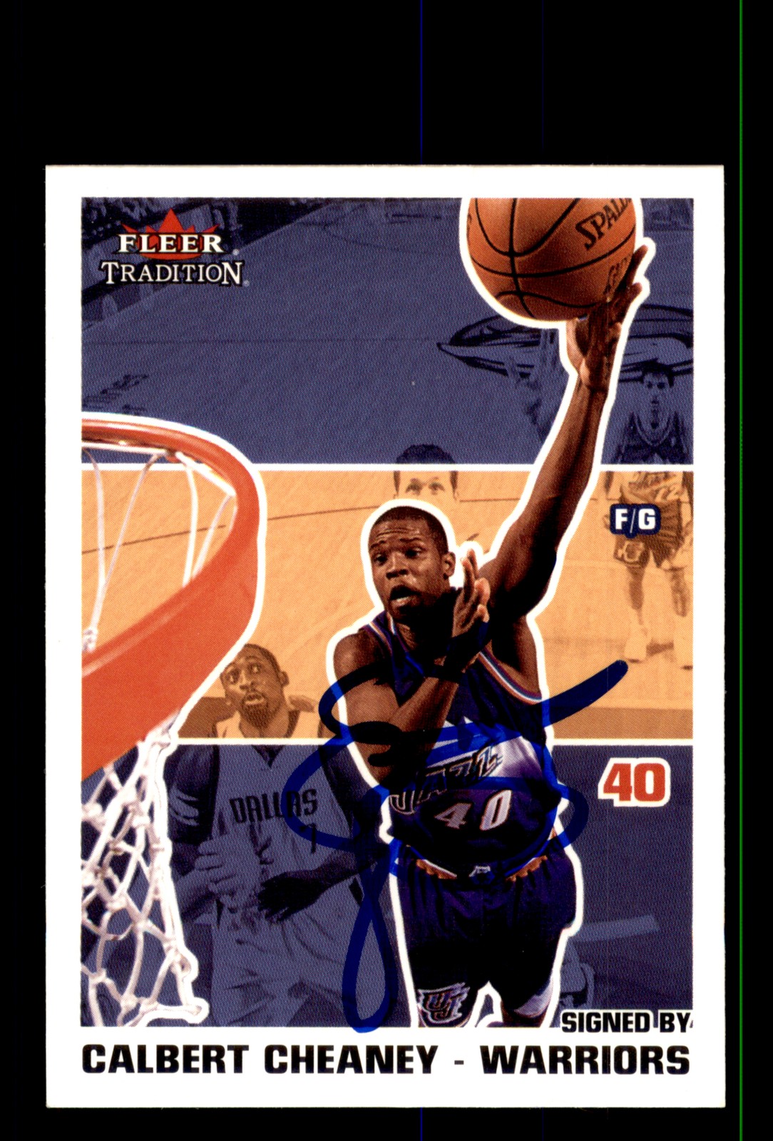 Signed Basketball Card Auto Calbert Cheaney 2003-04 Fleer Tradition #22 Warriors