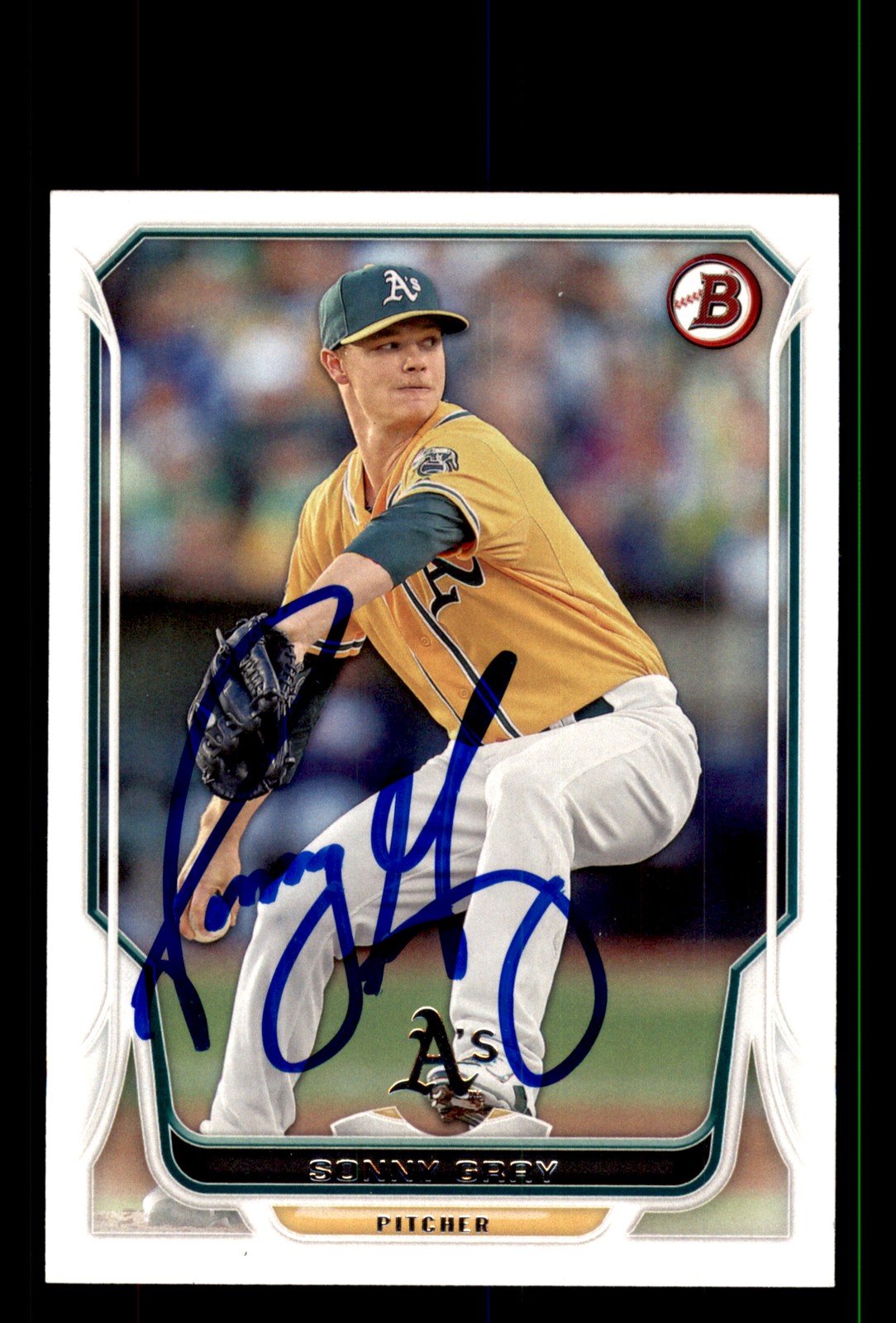 Signed Baseball Card Auto Sonny Gray 2014 Bowman #32 Oakland Athletics