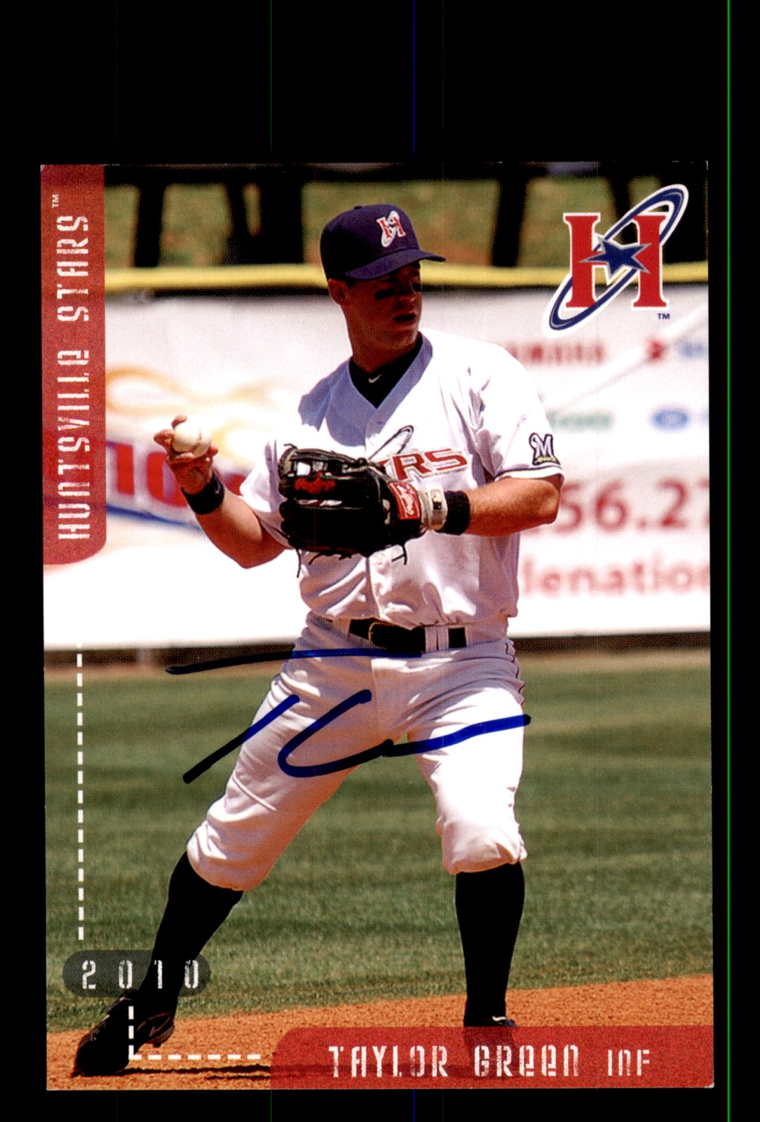 Signed Baseball Card Auto Taylor Green 2010 Grandstand Huntsville Stars