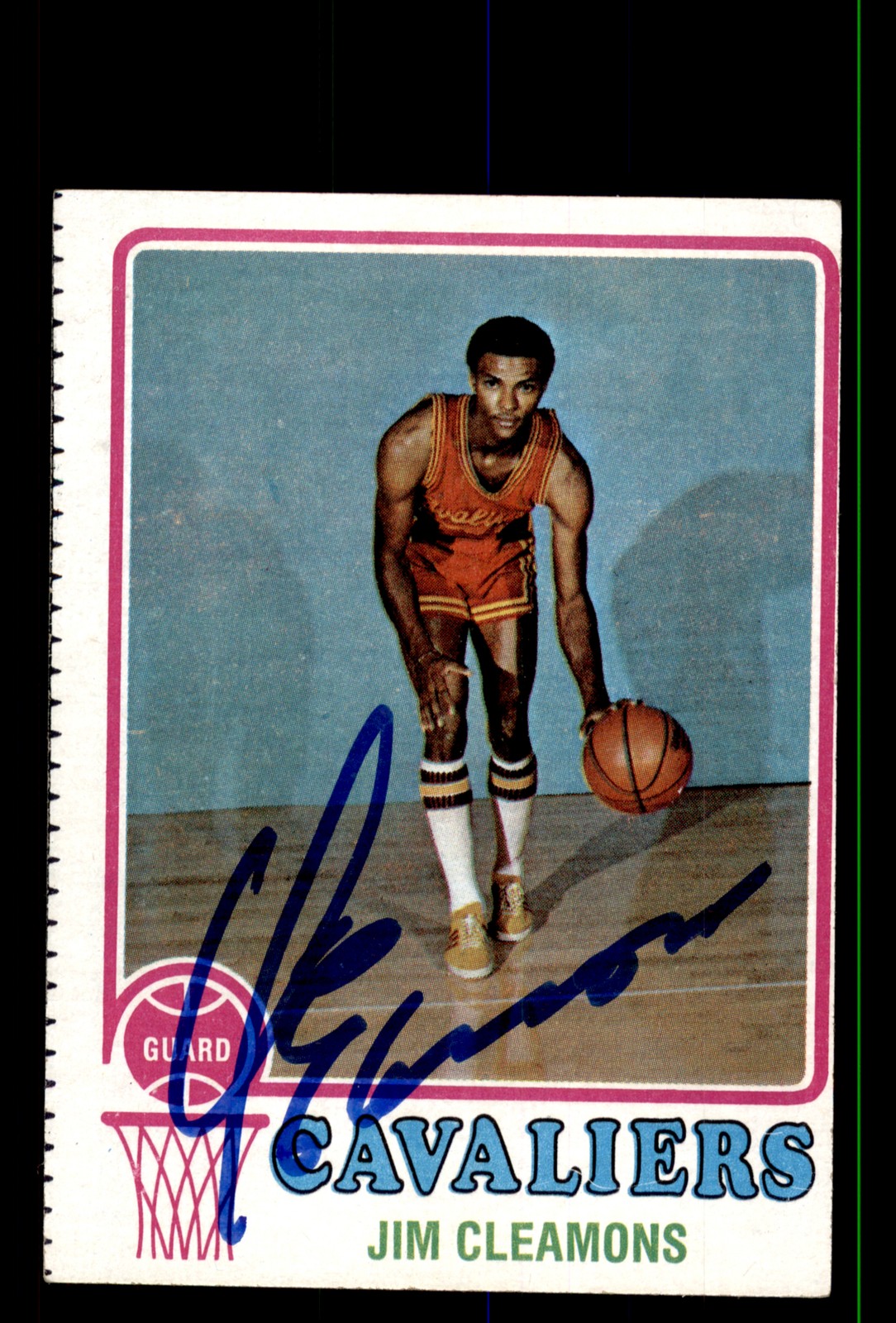 Signed Basketball Card Auto Jim Cleamons 1973-74 Topps #29 Cleveland Cavaliers