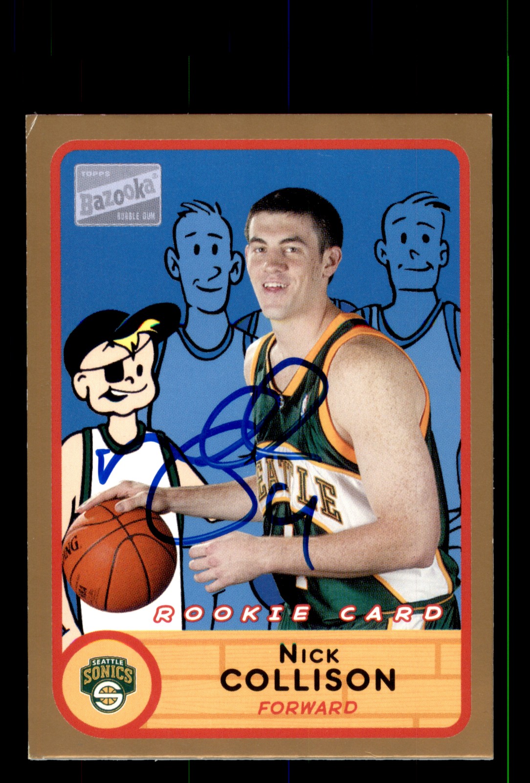 Signed Basketball Card Auto Nick Collison 2003-04 Bazooka #287