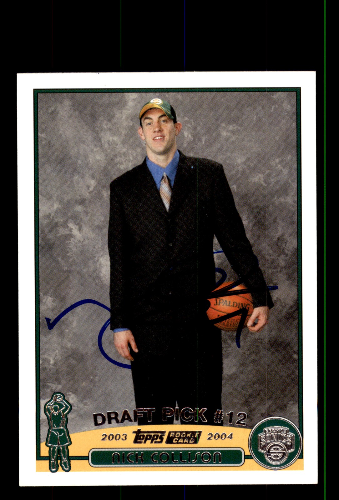 Signed Basketball Card Auto Nick Collison 2003-04 Topps #232 Seattle SuperSonics