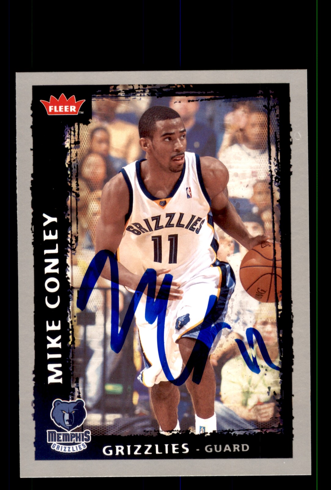 Signed Basketball Card Auto Mike Conley 2008-09 Fleer #189 Memphis Grizzlies