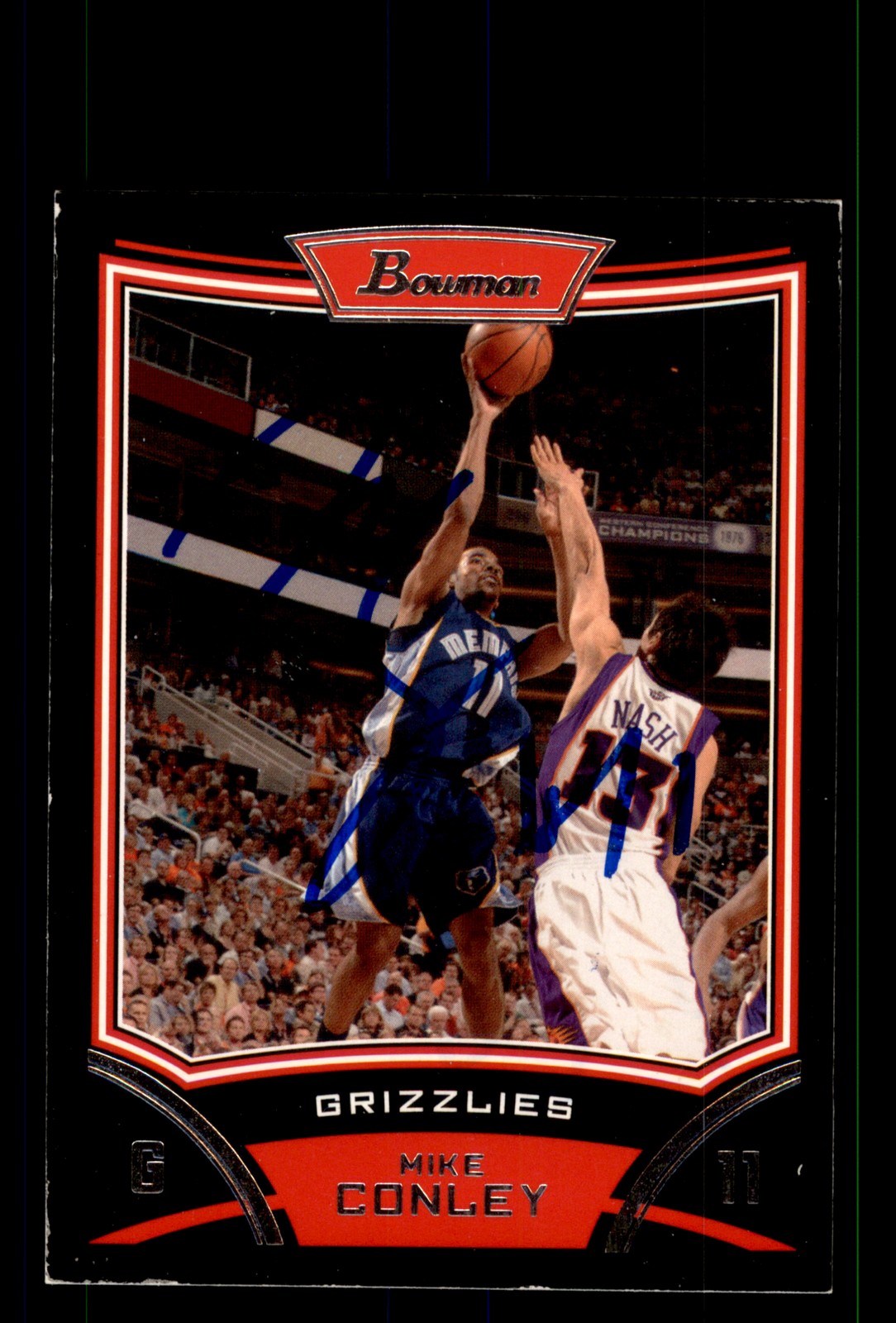 Signed Basketball Card Auto Mike Conley 2008-09 Bowman #39 Memphis Grizzlies
