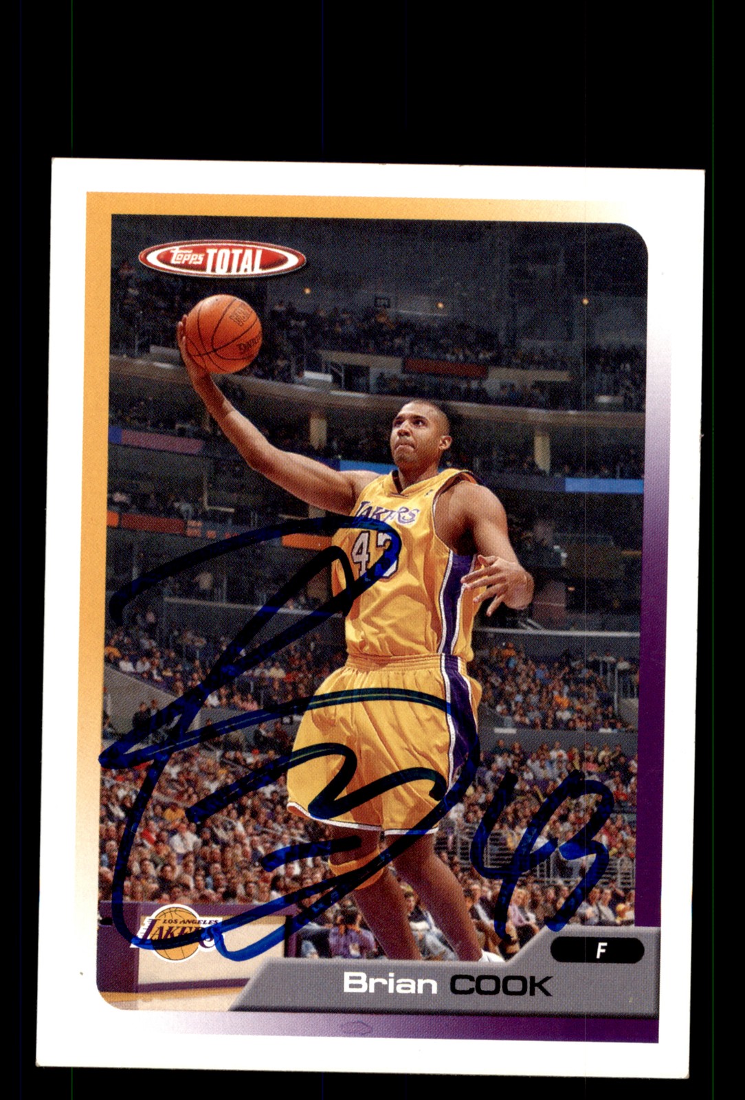 Signed Basketball Card Auto Brian Cook 2005-06 Topps Total #161 Lakers