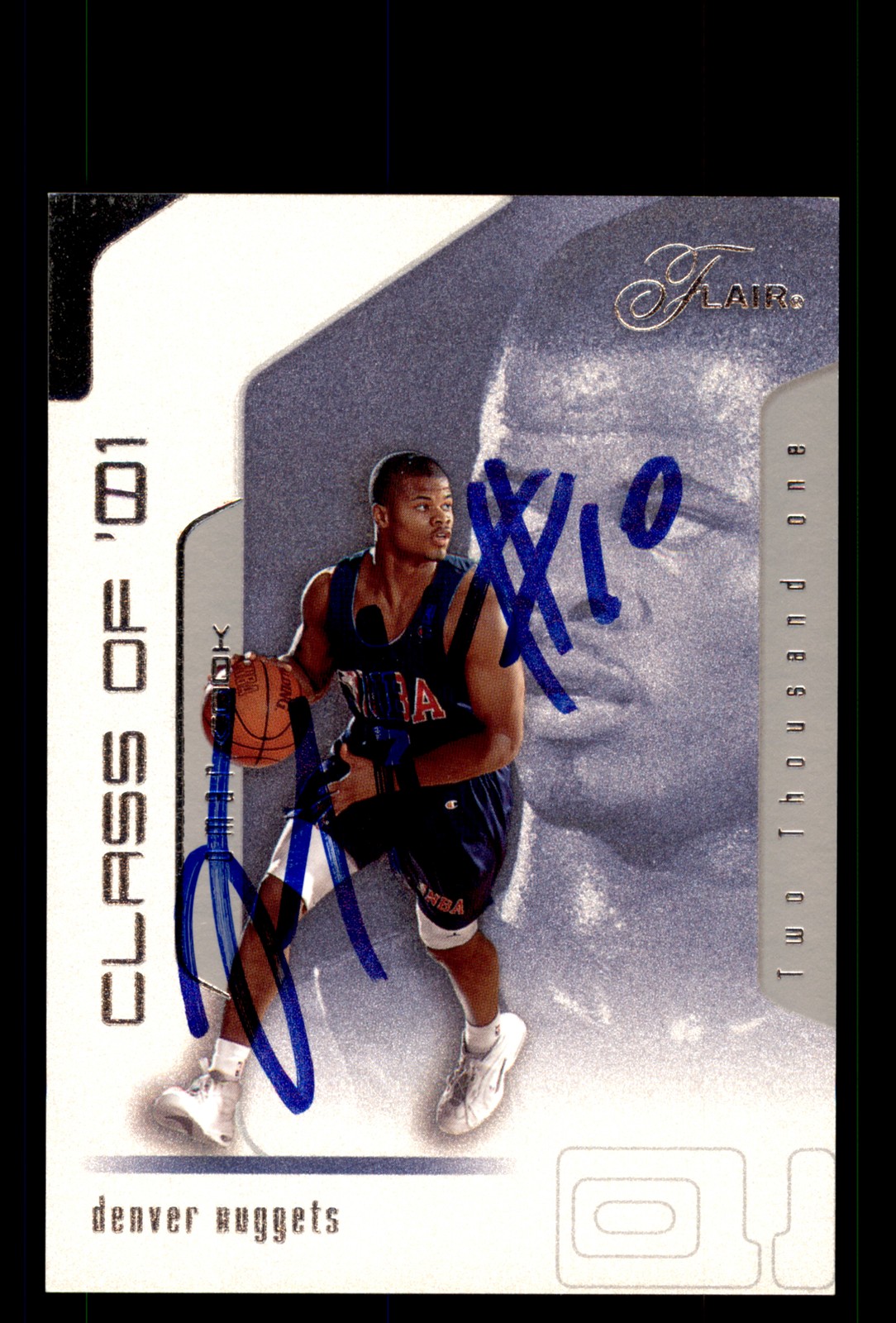 Signed Basketball Card Auto Omar Cook 2001-02 Flair #94 Denver Nuggets