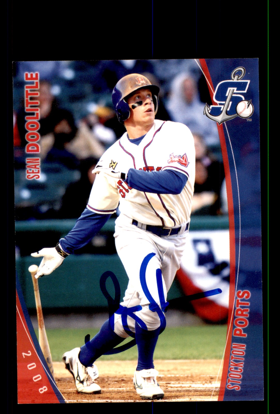 Signed Baseball Card Auto Sean Doolittle 2008 Grandstand Stockton Ports #12 MILB