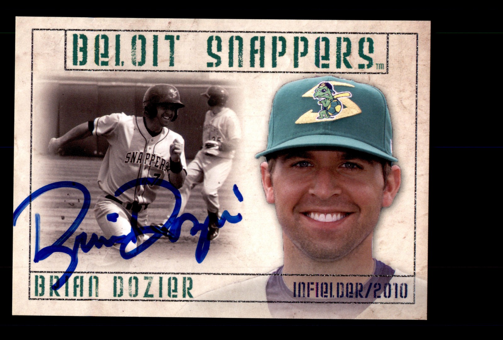 Signed Baseball Card Auto Brian Dozier 2010 Grandstand Beloit Snappers RC MILB