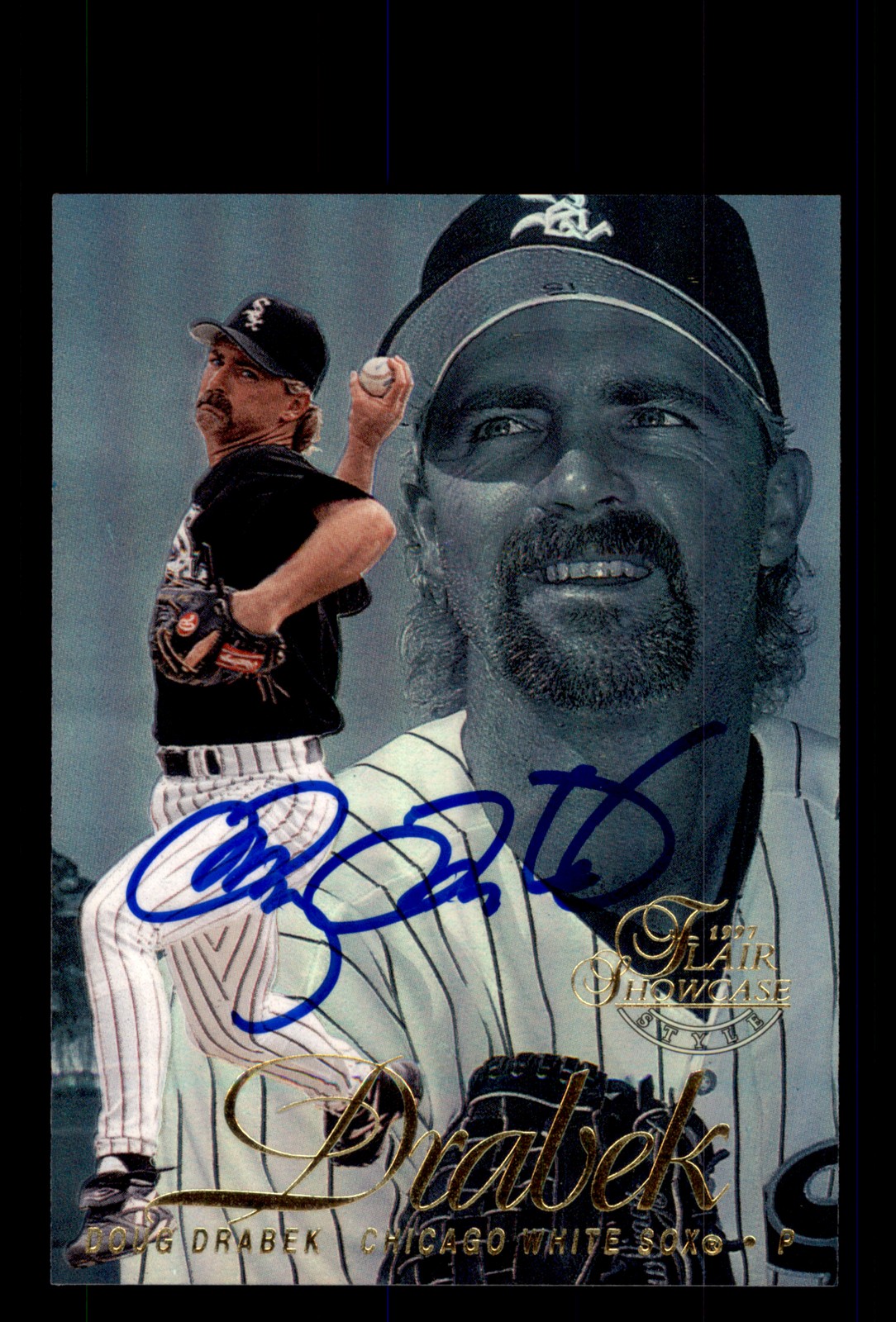 Signed Baseball Card Auto Doug Drabek 1997 Flair Showcase #178 Chicago White Sox