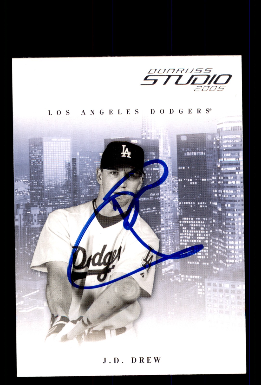 Signed Baseball Card Auto J.D. Drew 2005 Donruss Studio #155 Los Angeles Dodgers
