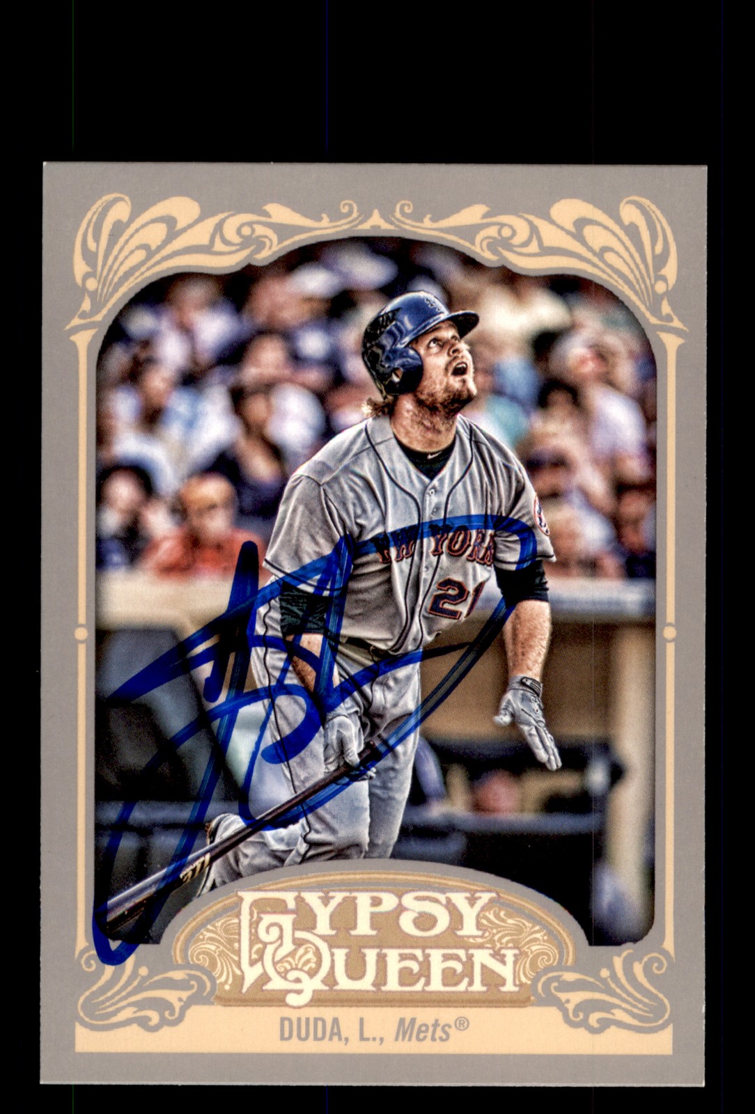 Signed Baseball Card Auto Lucas Duda 2012 Topps Gypsy Queen #198 New York Mets