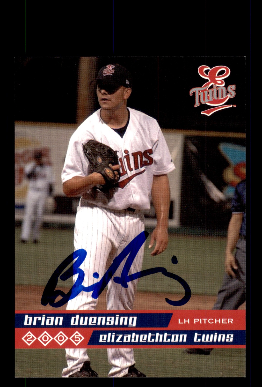 Signed Baseball Card Auto Brian Duensing 2005 Grandstand Elizabethton Twins #6