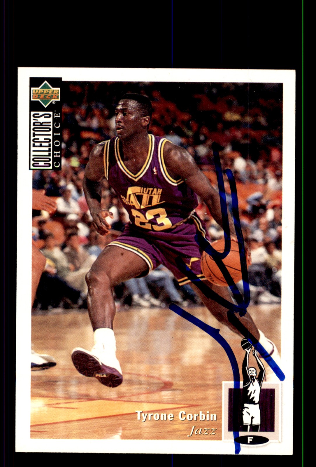 Signed Basketball Card Auto Tyrone Corbin 1994-95 Collector's Choice #138 Jazz