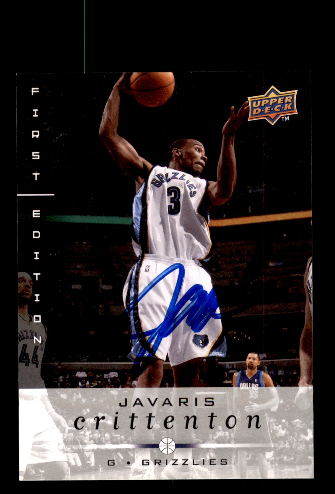 Signed Basketball Card Auto Javaris Crittenton 2008-09 Upper Deck First Edition