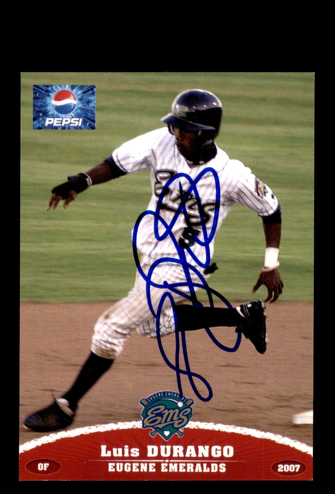 Signed Baseball Card Auto Luis Durango 2007 Grandstand Eugene Emeralds