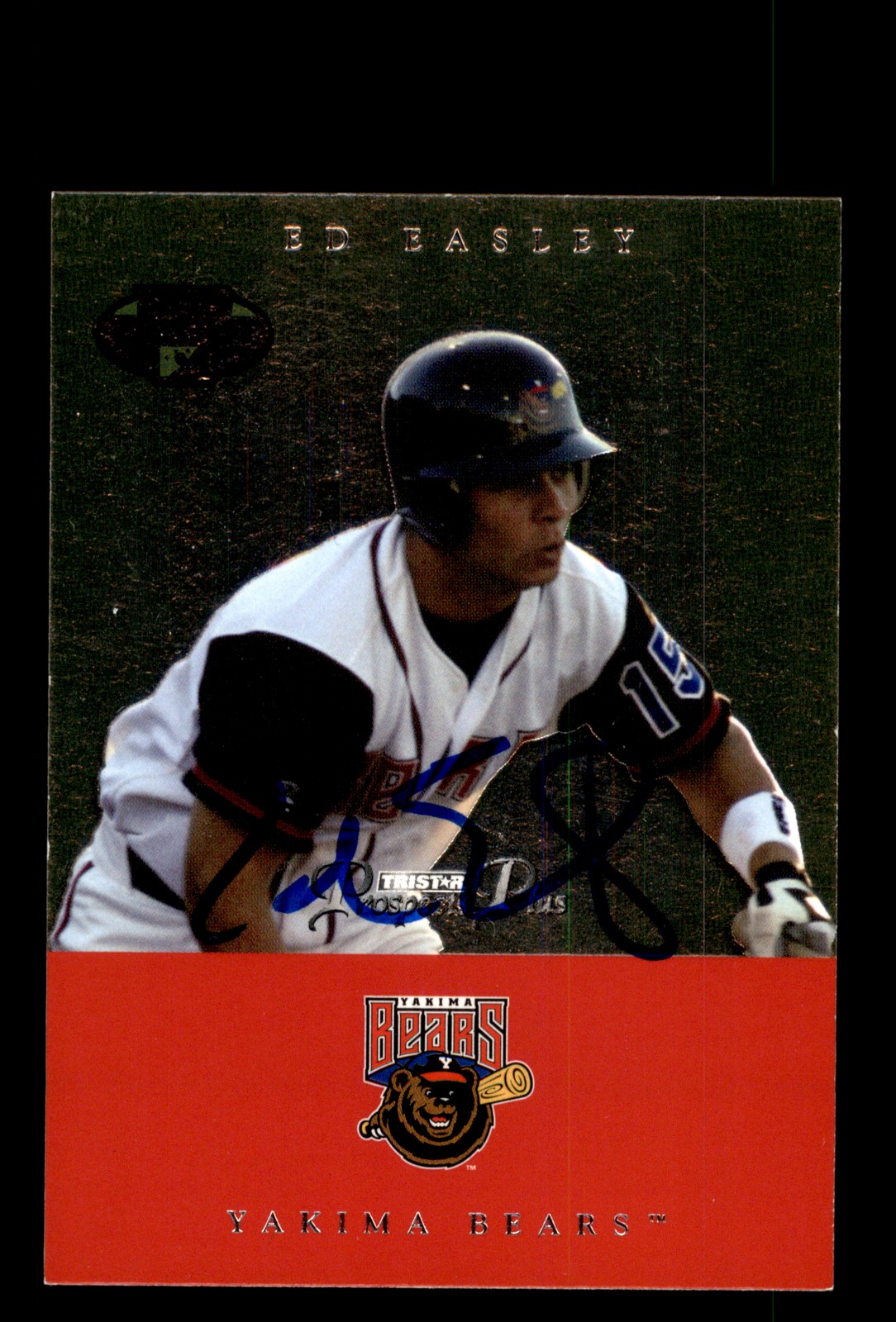 Signed Baseball Card Auto Ed Easley 2007 TriStar Prospects Plus #60 Yakima Bears